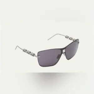 Givenchy Silver and Black 4G Sunglasses GIVENCHY EYEWEAR 4G Square-Frame Acetate, Silver-tone and  main image 3